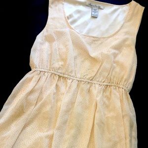 Beige with gold glitter mini dress